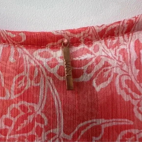 MISA Los Angeles Parisa Maxi Dress - Coral Pink White Floral Pattern - Size S - Picture 12 of 12